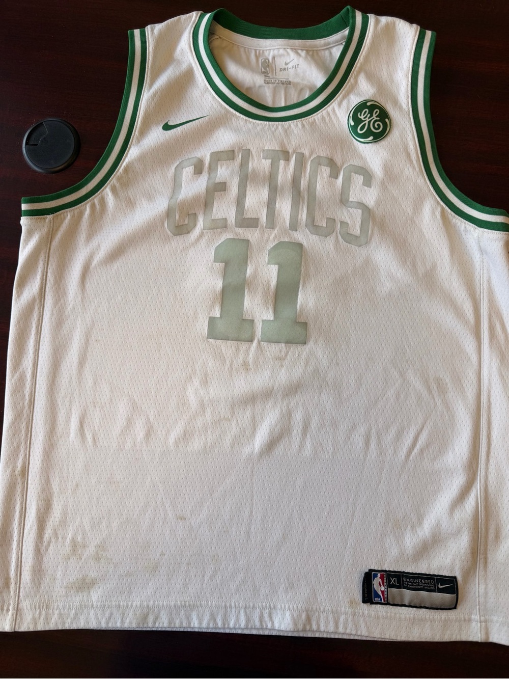 Nike Kids White and Green Celtics #11 Jersey